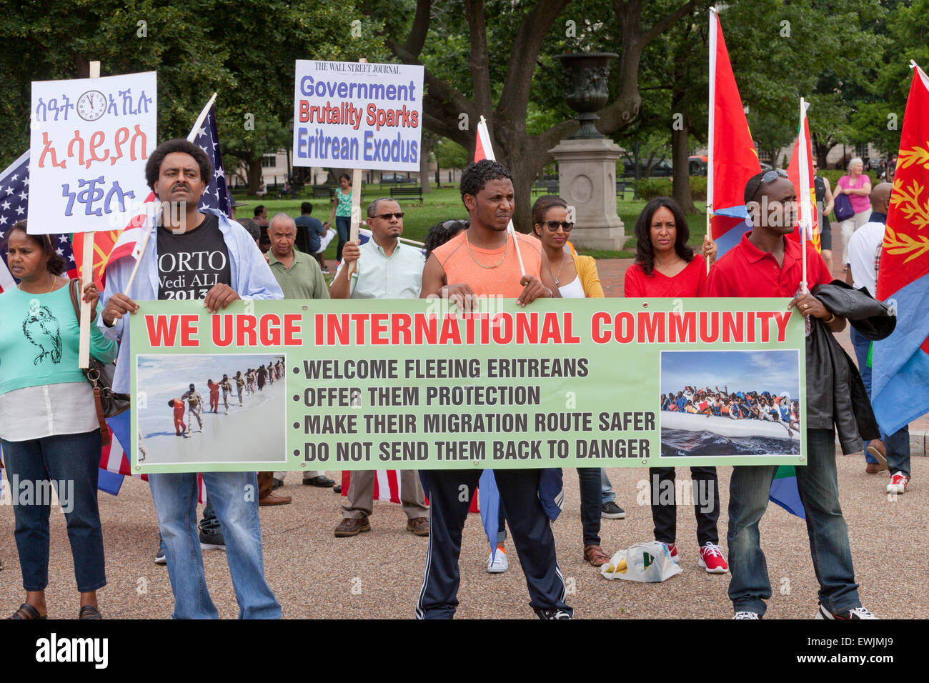 Eritrei protestare per il cambiamento democratico e dei diritti umani in Eritrea - Washington DC, Stati Uniti d'America Foto Stock