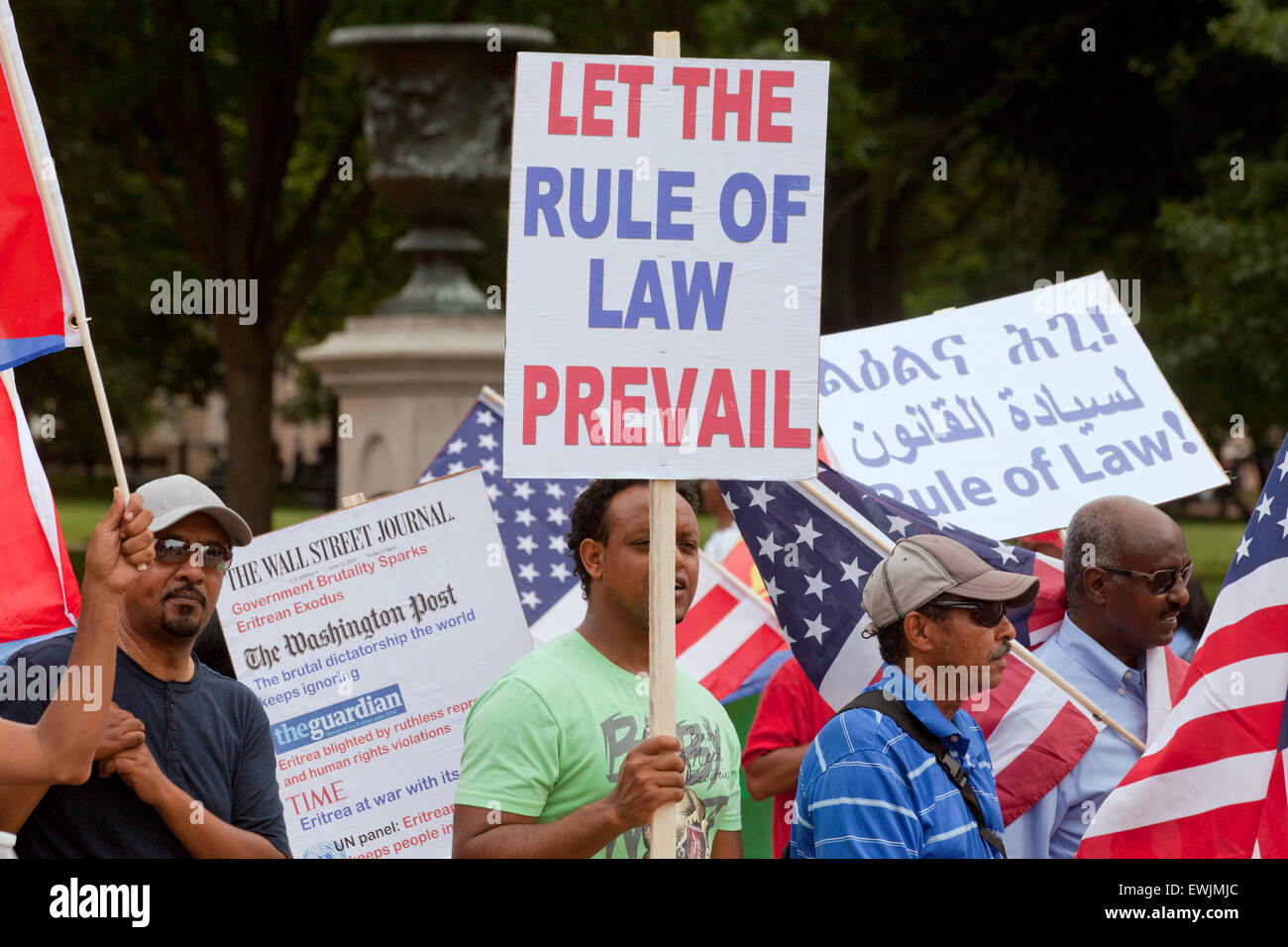 Eritrei protestare per il cambiamento democratico e dei diritti umani in Eritrea - Washington DC, Stati Uniti d'America Foto Stock