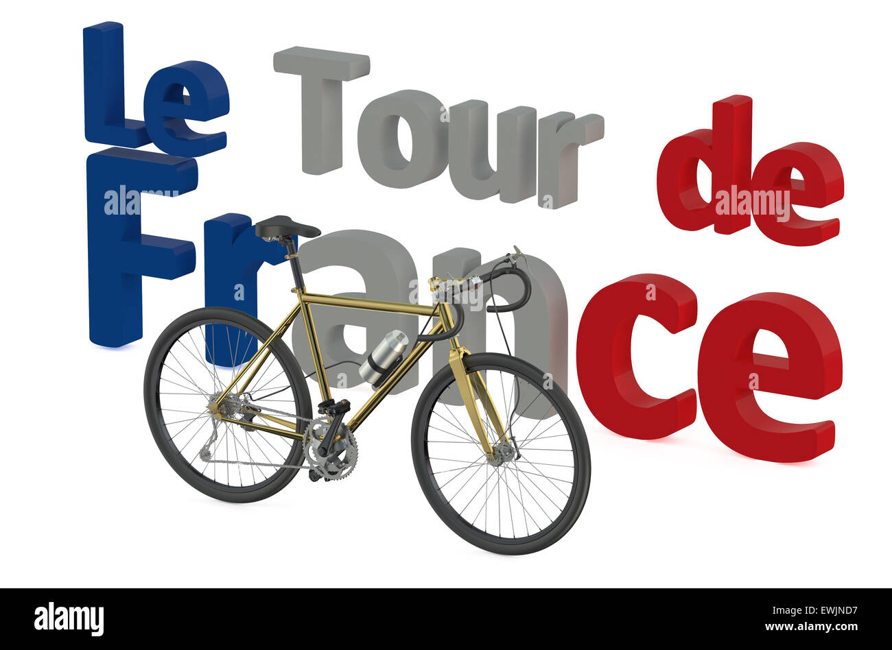 Gara ciclistica Tour de France concetto isolato su sfondo bianco Foto Stock