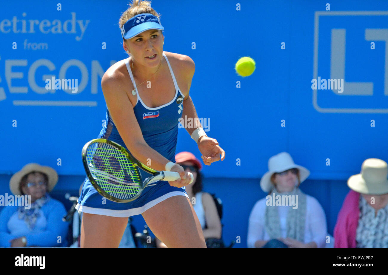 Belinda Bencic (Svizzera) nel signore singoli final a Eastbourne 2015 Foto Stock