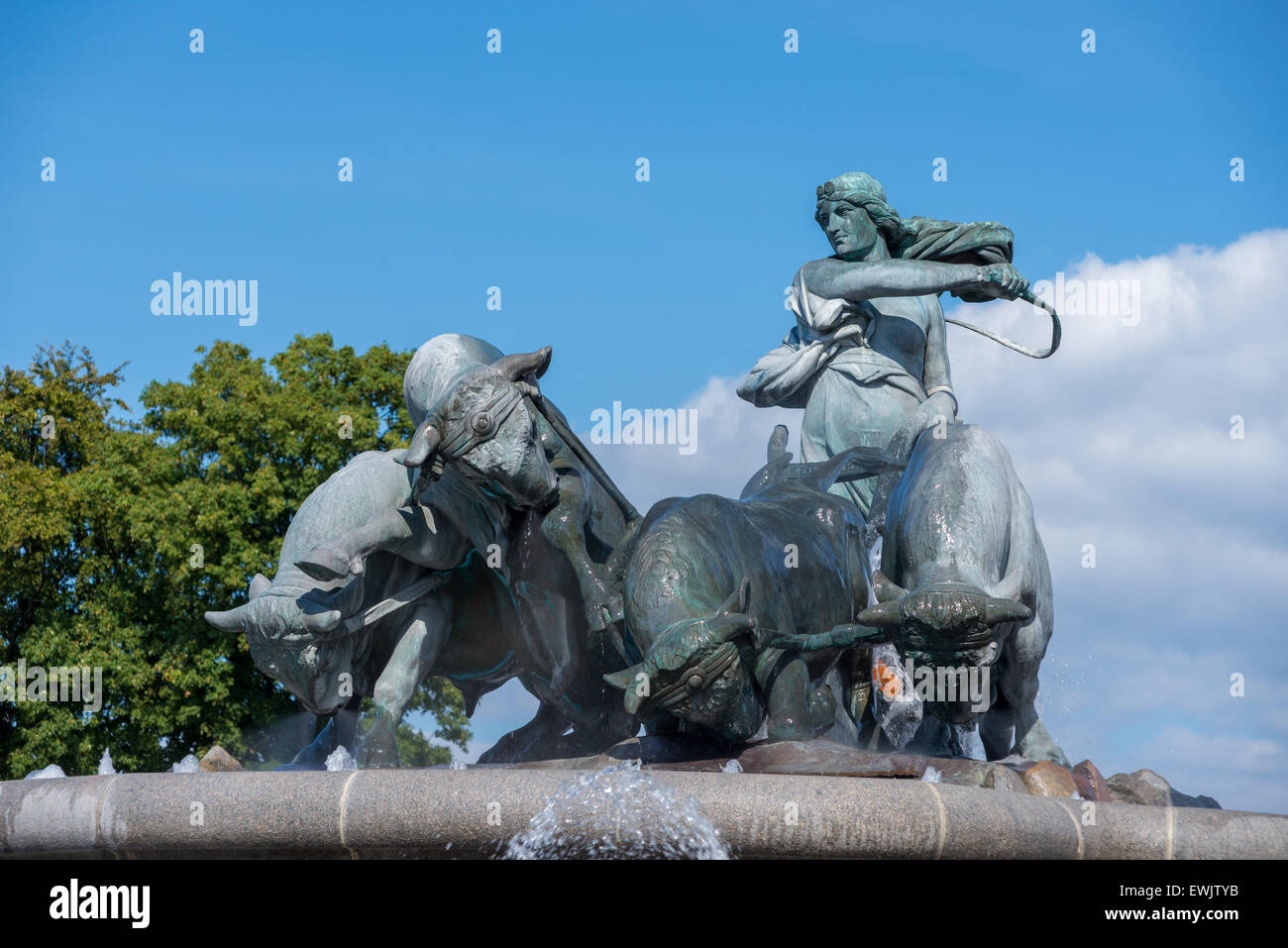 Fontana Gefion a Copenhagen, in Danimarca. La statua è stata progettata da artista danese Anders Bundgaard Foto Stock