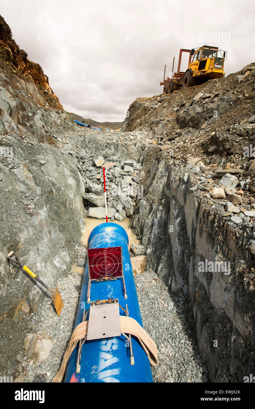 I lavori di costruzione dello Scandale Beck idro schema precedente, Ambleside nel distretto del lago, UK. Il regime è gestito da Ellergreen e whn terminato potrà generare 900 kw di elettricità pulita. Foto Stock