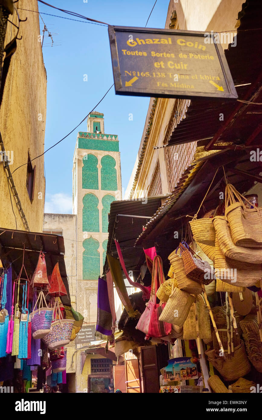 Strade della Medina di Fez, Marocco, Africa Foto Stock