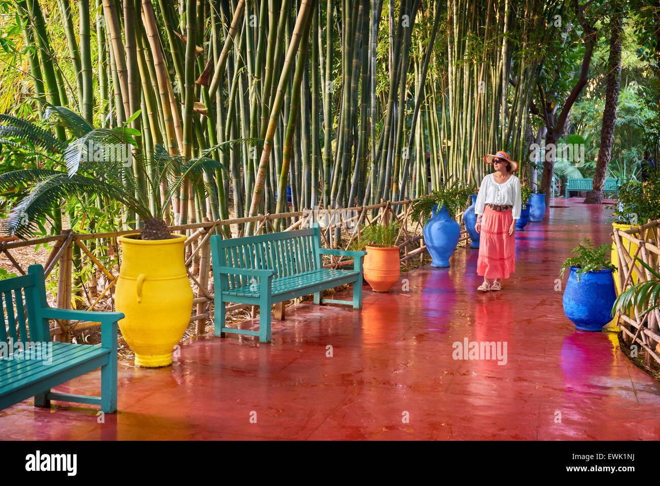 Jardin Majorelle Giardino, Marrakech, Marocco, Africa Foto Stock