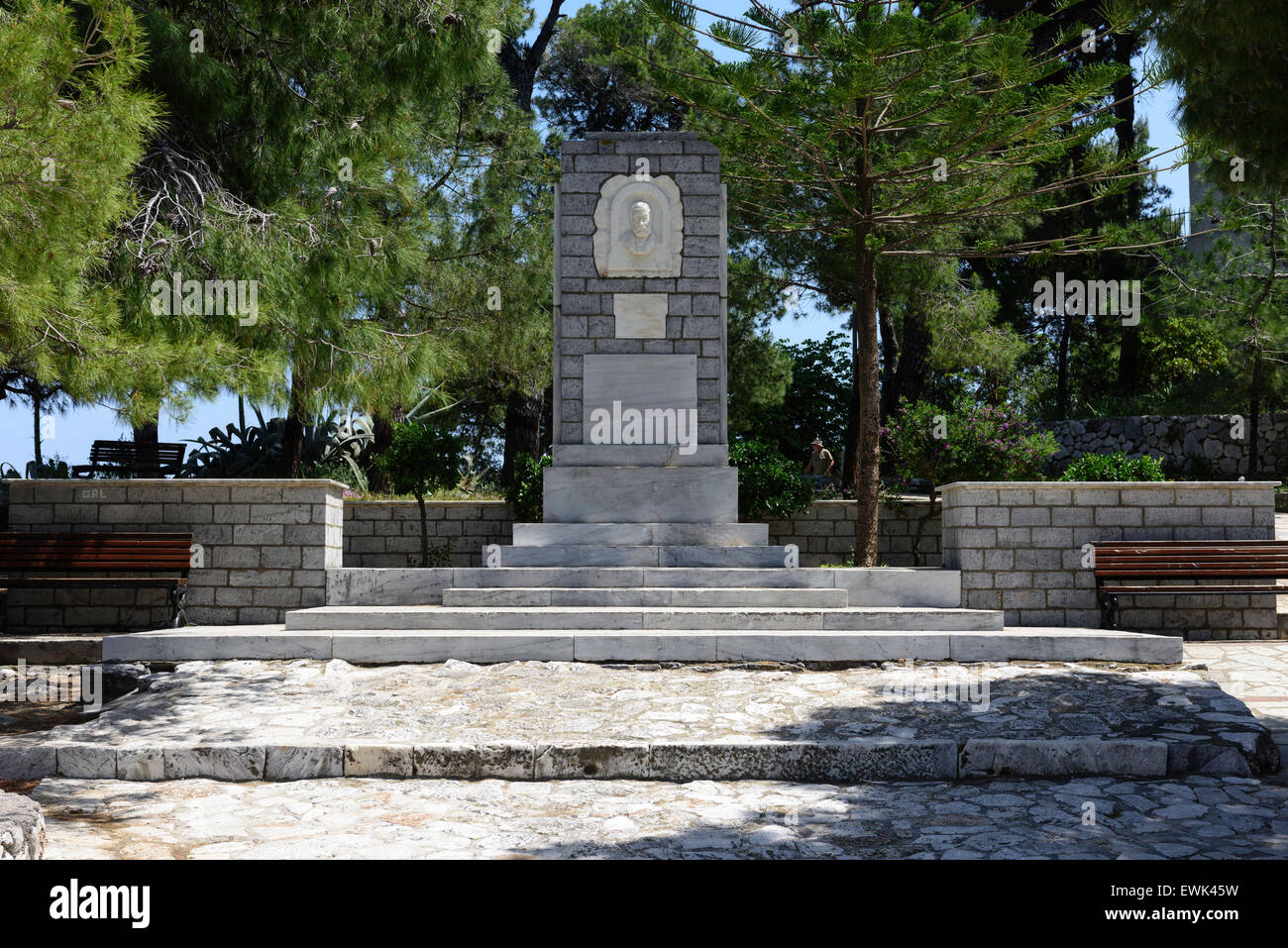 Papadiamantis memorial Skiathos Grecia Foto Stock