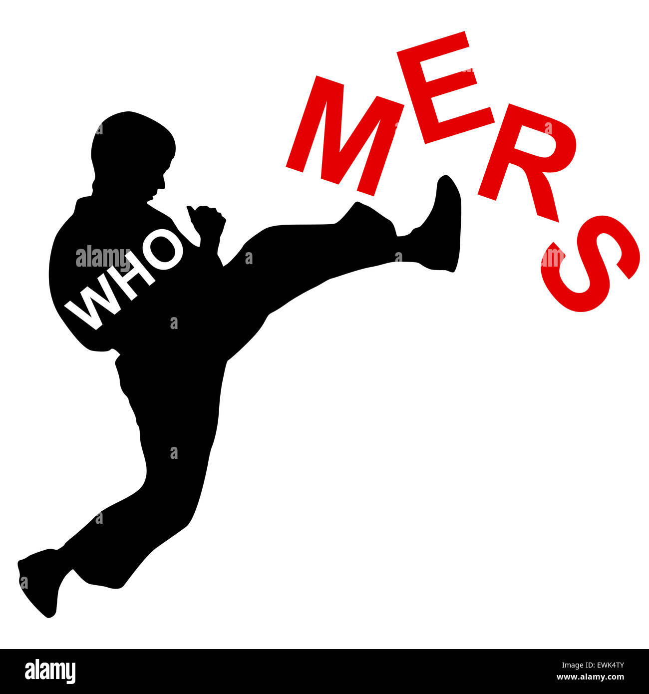 Il Karate vince meri Corona virus segno Foto Stock