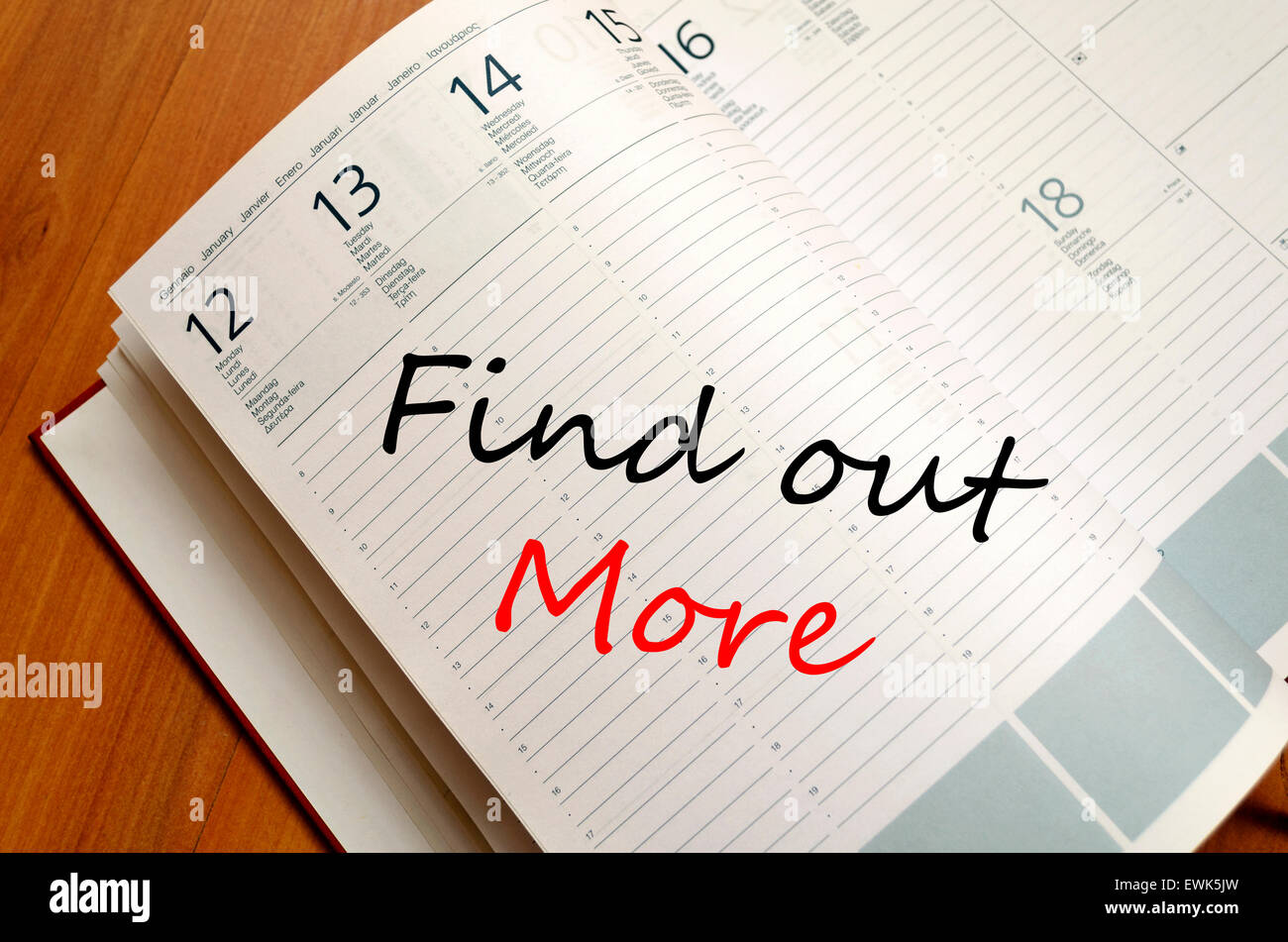 Business Notepad sul tavolo di legno e il concetto di testo Foto Stock