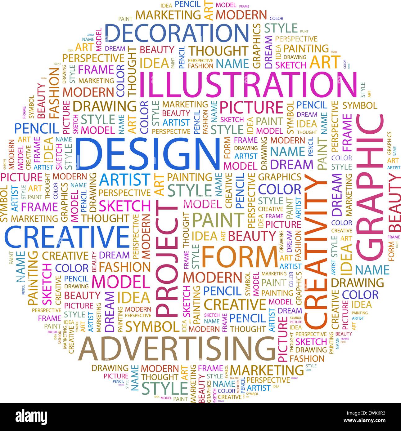 DESIGN. Word cloud illustrazione. Tag cloud concetto collage. Illustrazione Vettoriale