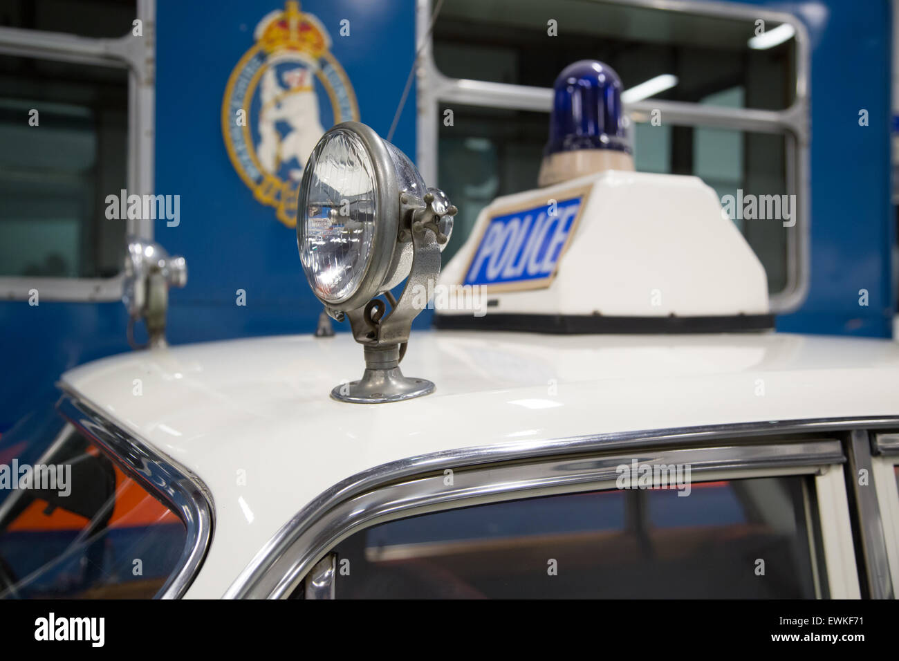 Vintage auto della polizia Museo dei Trasporti di Coventry Regno Unito Foto Stock