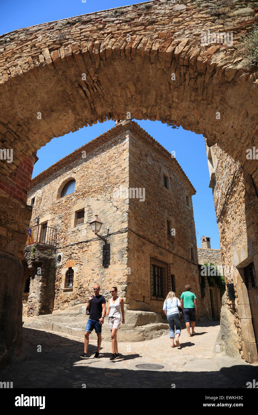 Vecchio villaggio Peratallada, Catalogna, Spagna, Europa Foto Stock