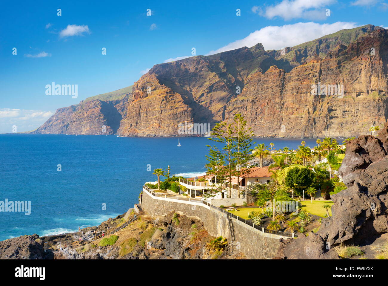 Los Gigantes Cliff, Tenerife, Isole Canarie, Spagna Foto Stock