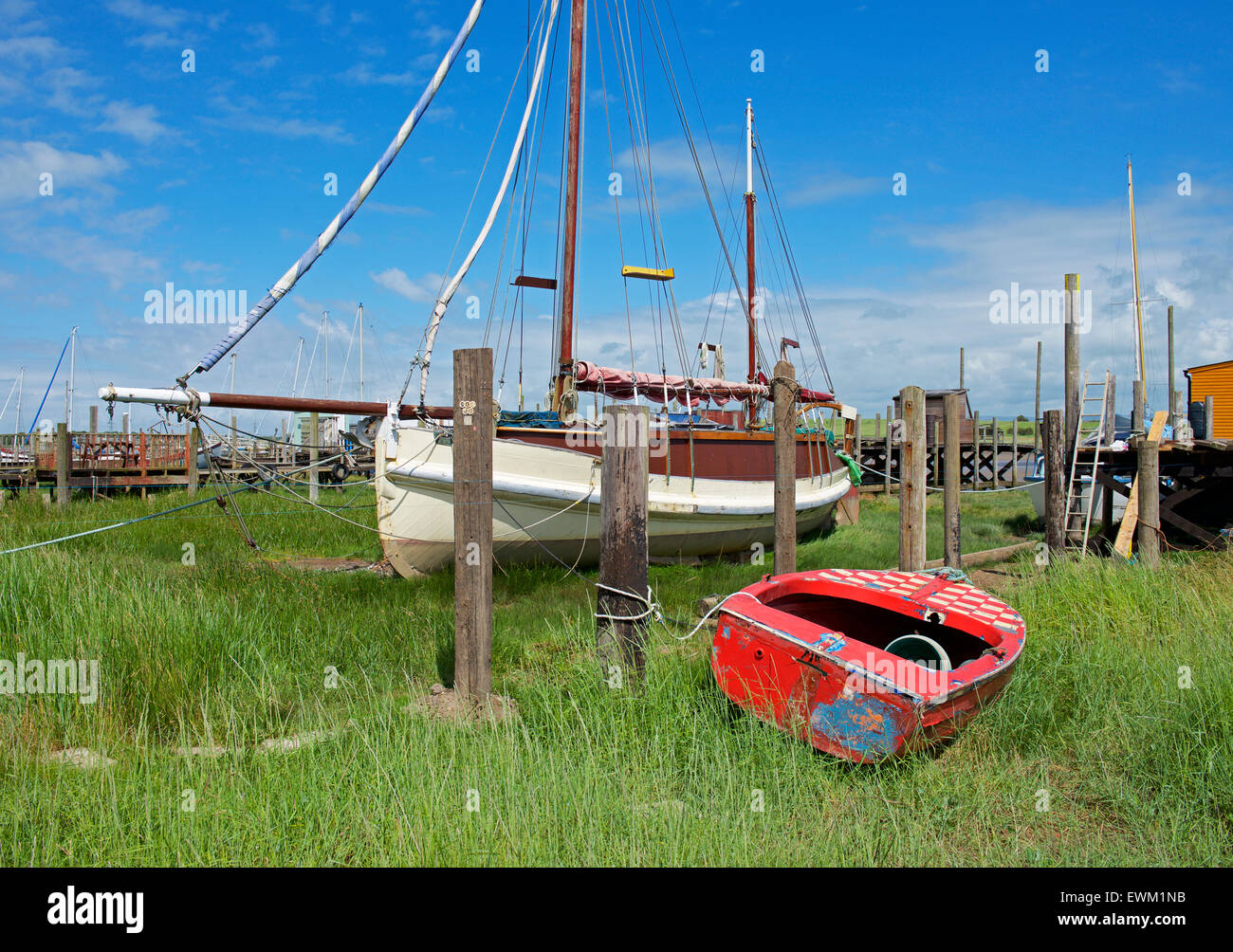 Skippool Creek, sul fiume Wyre, Thornton Cleveleys Lancashire, in Inghilterra, Regno Unito Foto Stock
