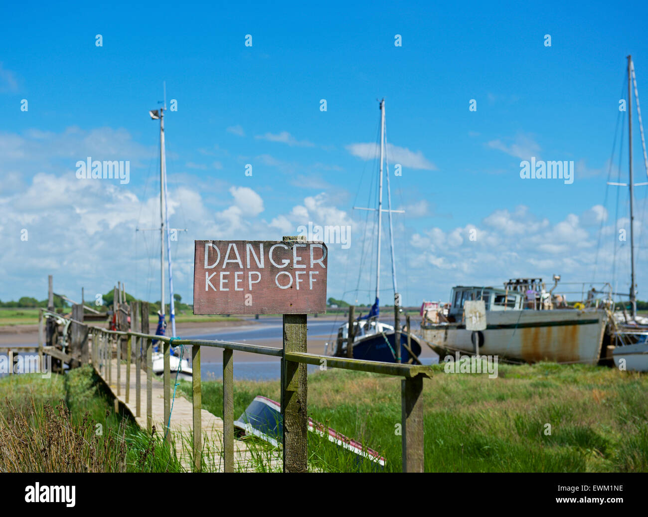 Skippool Creek, sul fiume Wyre, Thornton Cleveleys Lancashire, in Inghilterra, Regno Unito Foto Stock