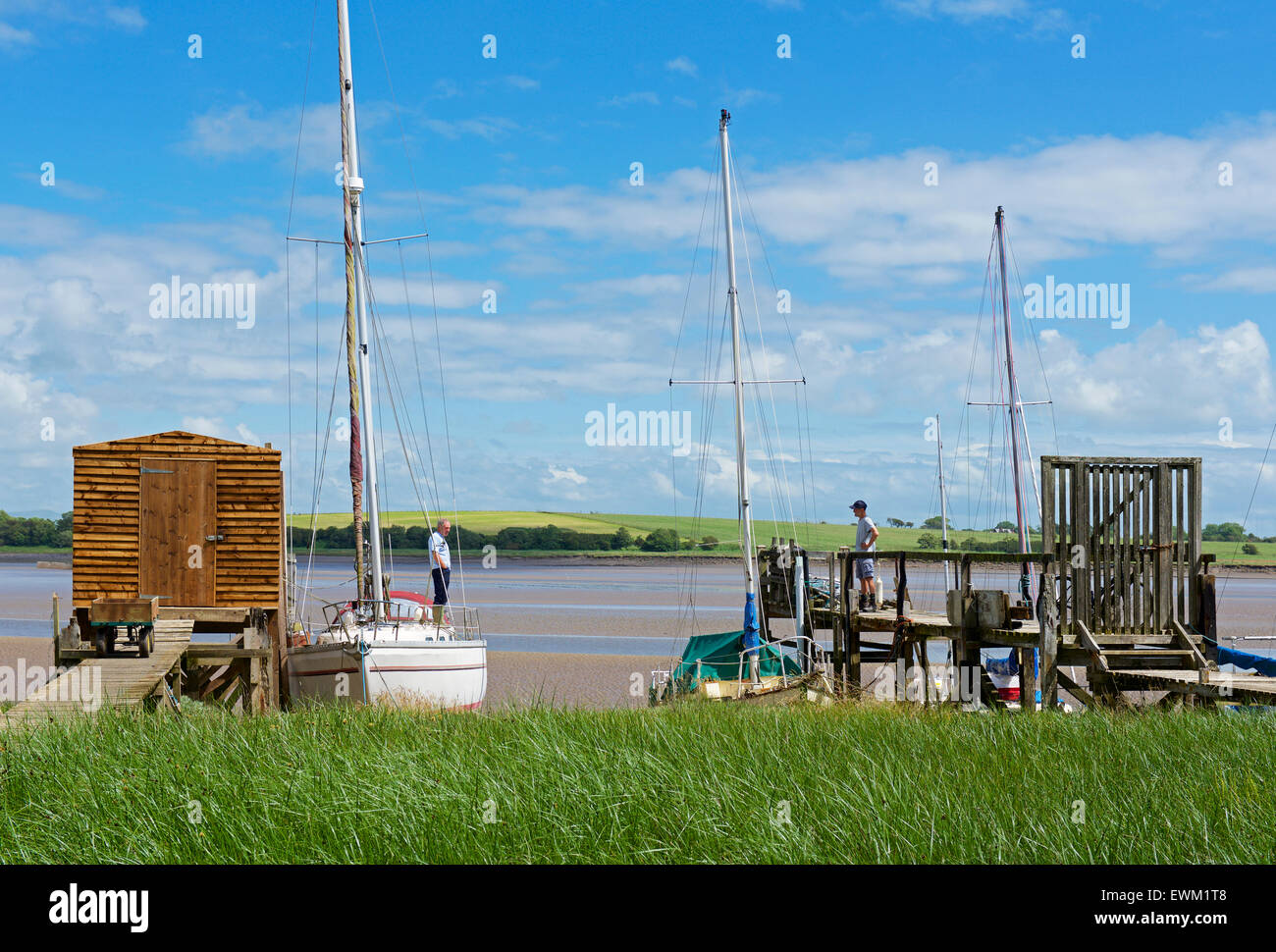 Skippool Creek, sul fiume Wyre, Thornton Cleveleys Lancashire, in Inghilterra, Regno Unito Foto Stock