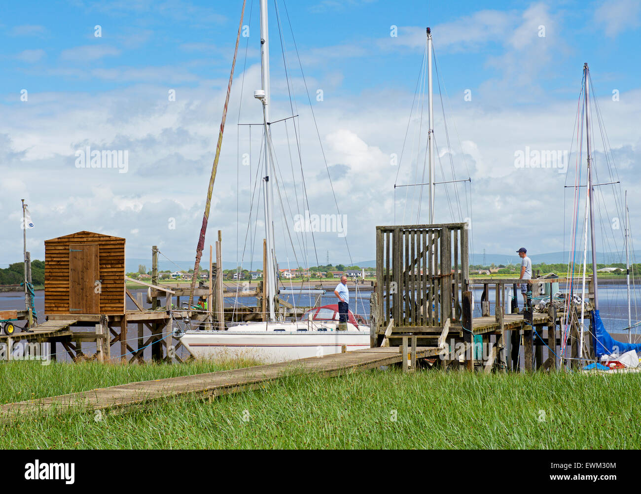 Skippool Creek, sul fiume Wyre, Thornton Cleveleys Lancashire, in Inghilterra, Regno Unito Foto Stock