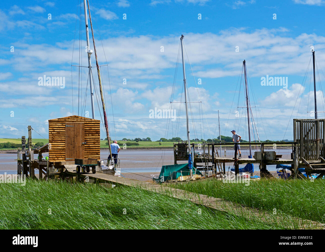 Skippool Creek, sul fiume Wyre, Thornton Cleveleys Lancashire, in Inghilterra, Regno Unito Foto Stock