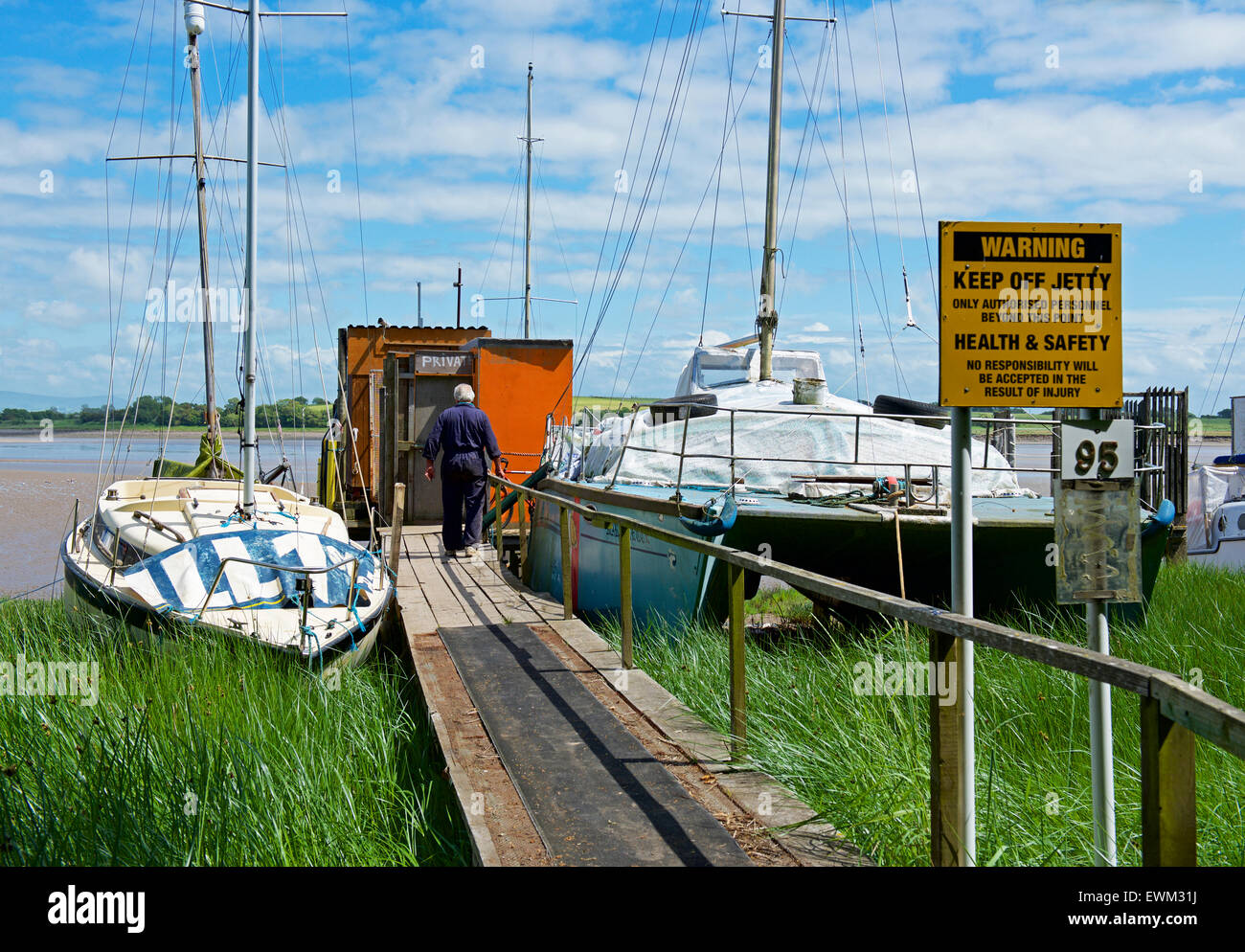 Skippool Creek, sul fiume Wyre, Thornton Cleveleys Lancashire, in Inghilterra, Regno Unito Foto Stock