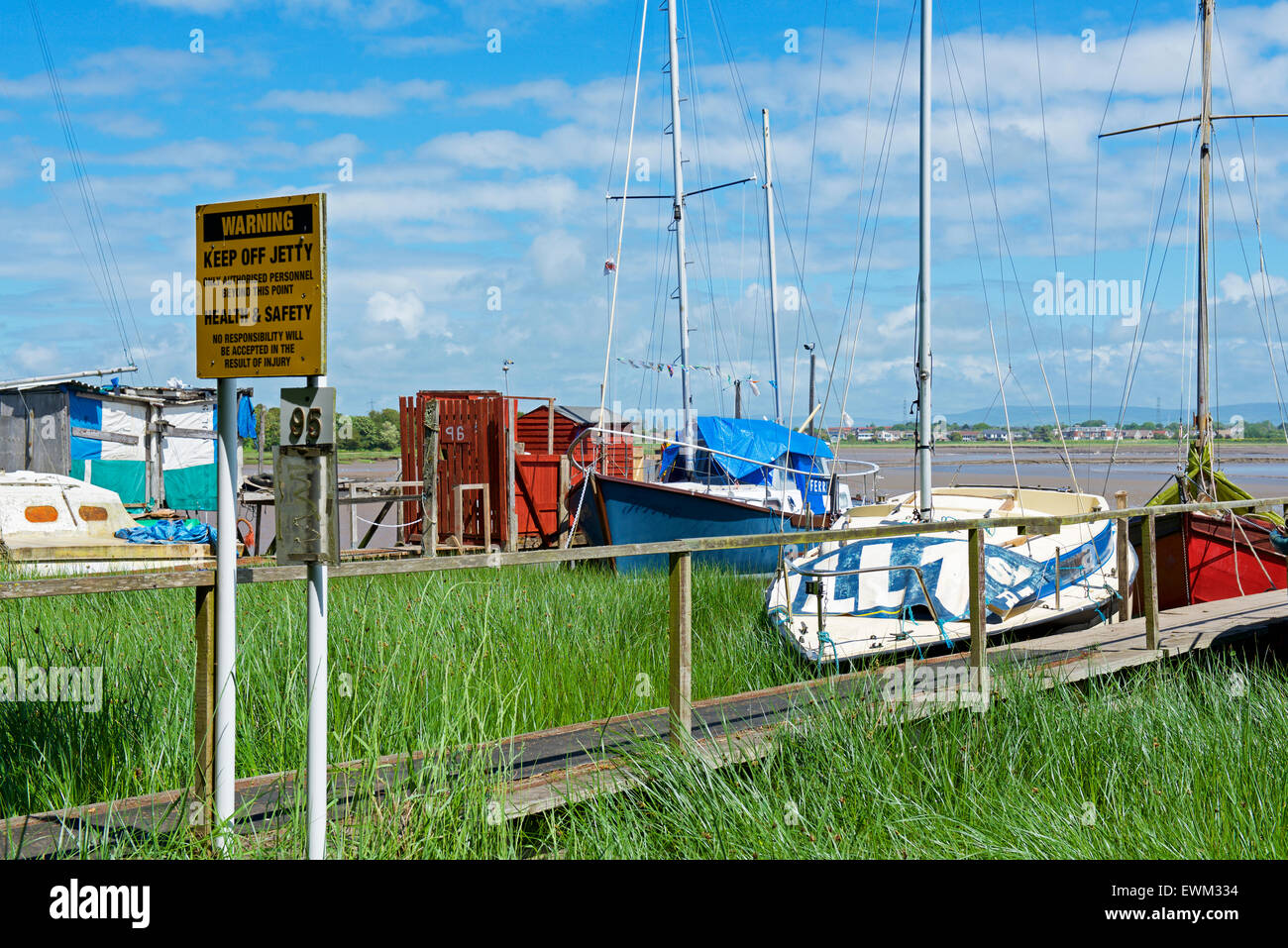 Skippool Creek, sul fiume Wyre, Thornton Cleveleys Lancashire, in Inghilterra, Regno Unito Foto Stock