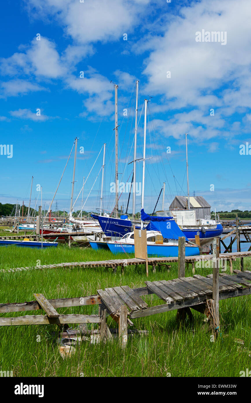 Skippool Creek, sul fiume Wyre, Thornton Cleveleys Lancashire, in Inghilterra, Regno Unito Foto Stock