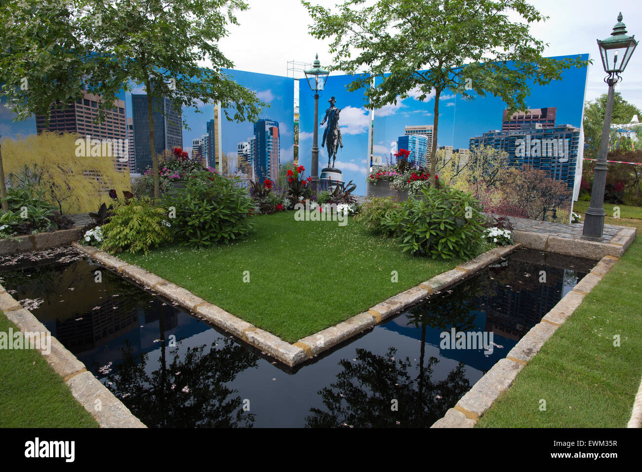 RHS Hampton Court Flower Show 2015, grandi giardini del Stati Uniti:Il Giardino del Massachusetts, Hampton Court, Surrey, England, Regno Unito Foto Stock