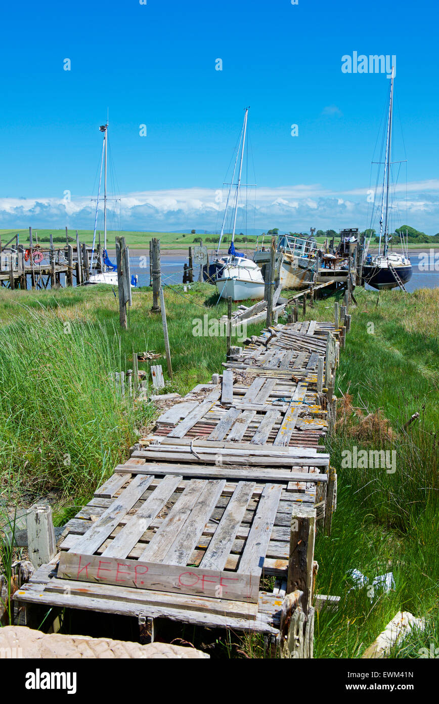 Skippool Creek, sul fiume Wyre, Thornton Cleveleys Lancashire, in Inghilterra, Regno Unito Foto Stock