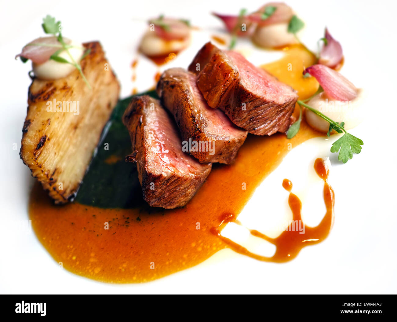 Filetto di Agnello pasto Foto Stock