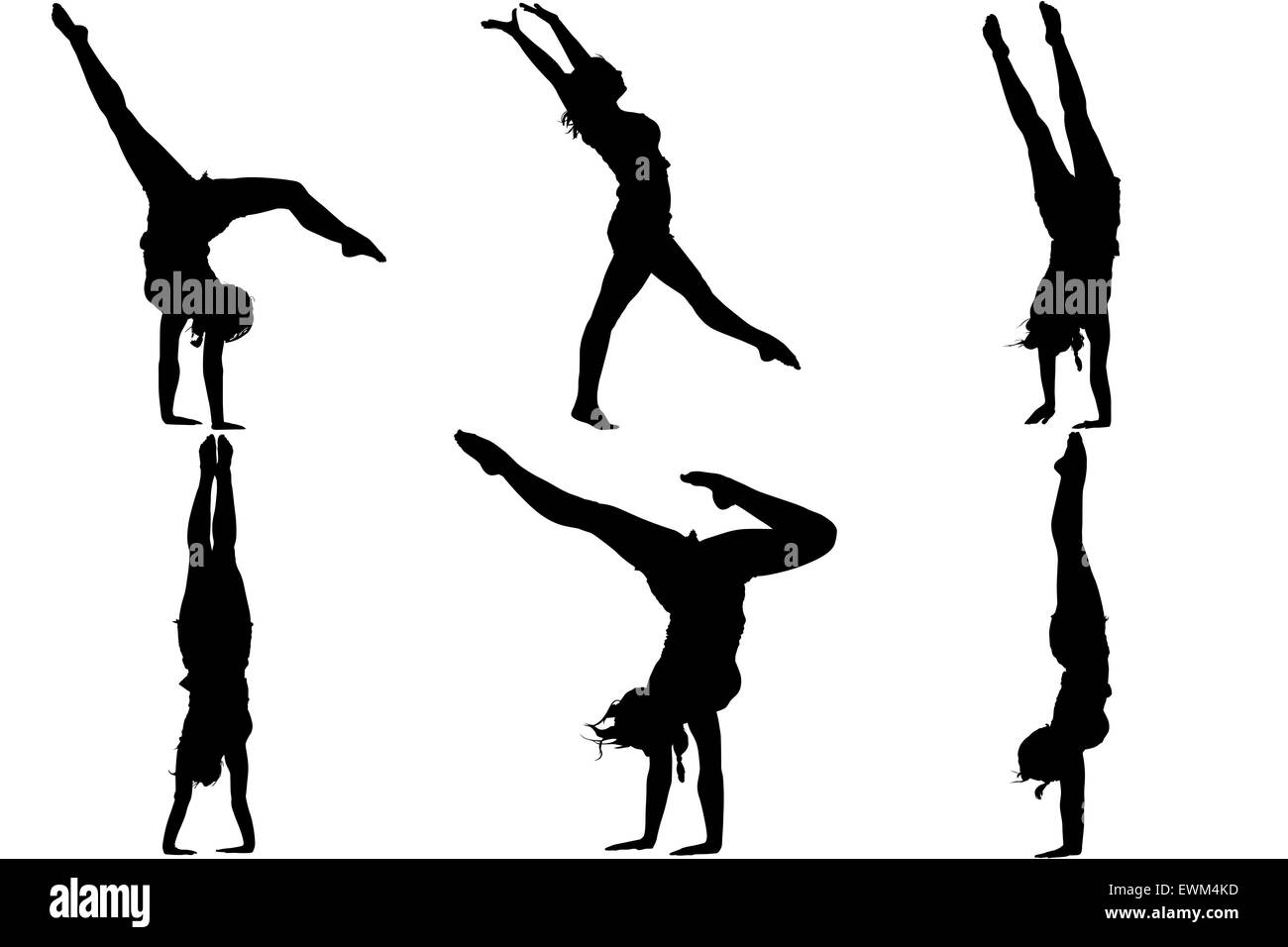 Silhouette ballerino ginnasta Foto Stock