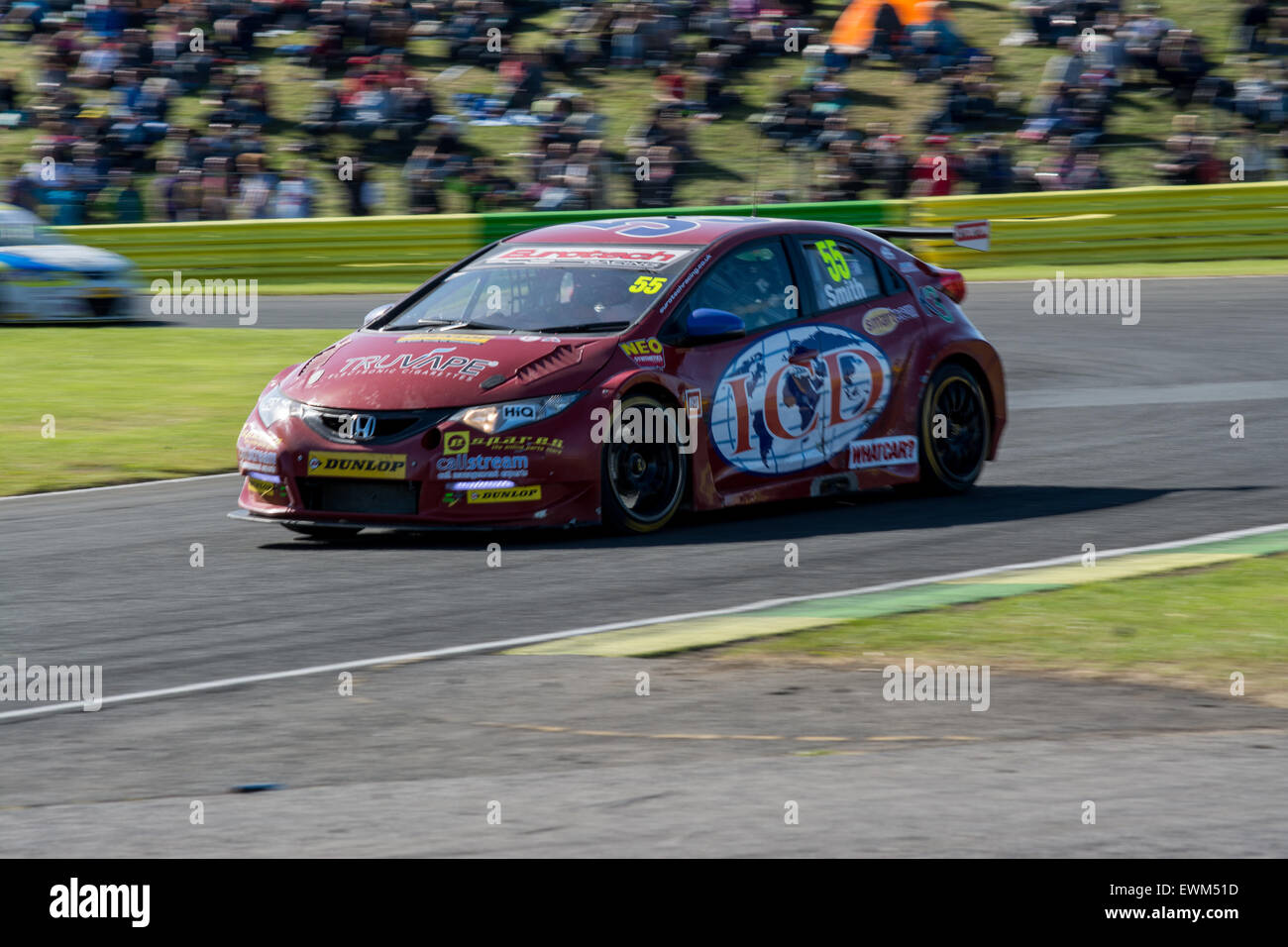 Circuito di Croft, Dalton-On-Tees, North Yorkshire, Regno Unito. 28th. Jeff Smith e Eurotech Racing Honda Civic rigidi durante la Dunlop MSA British Touring Car Championship ad Oulton Park. Credito: Gergo Toth/Alamy Live News Foto Stock