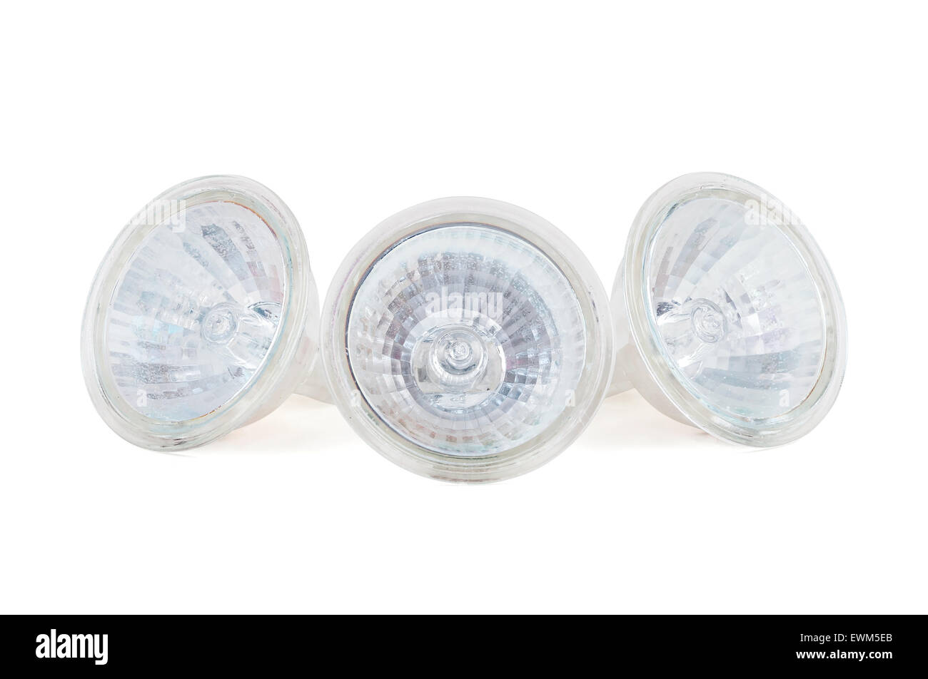 Lampade alogene isolato su sfondo bianco con tracciato di ritaglio Foto Stock