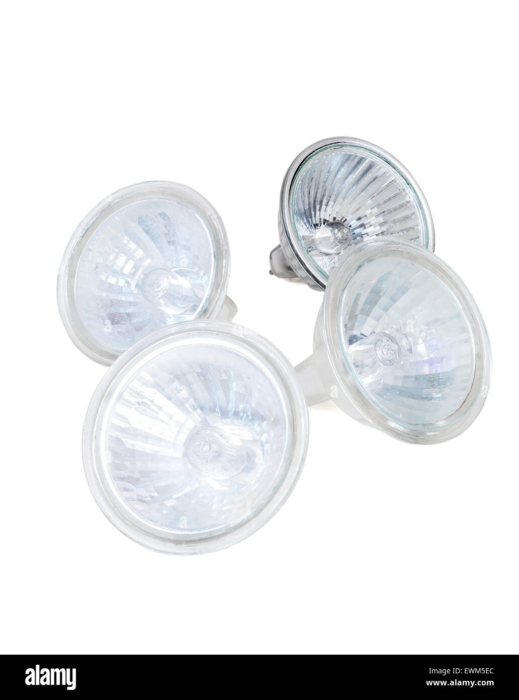 Lampade alogene isolato su sfondo bianco con tracciato di ritaglio Foto Stock