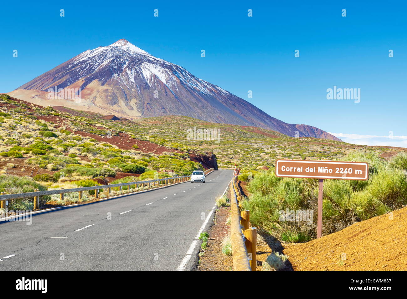 Tenerife, Isole Canarie - la strada TF-24, Parco Nazionale di Teide Spagna Foto Stock
