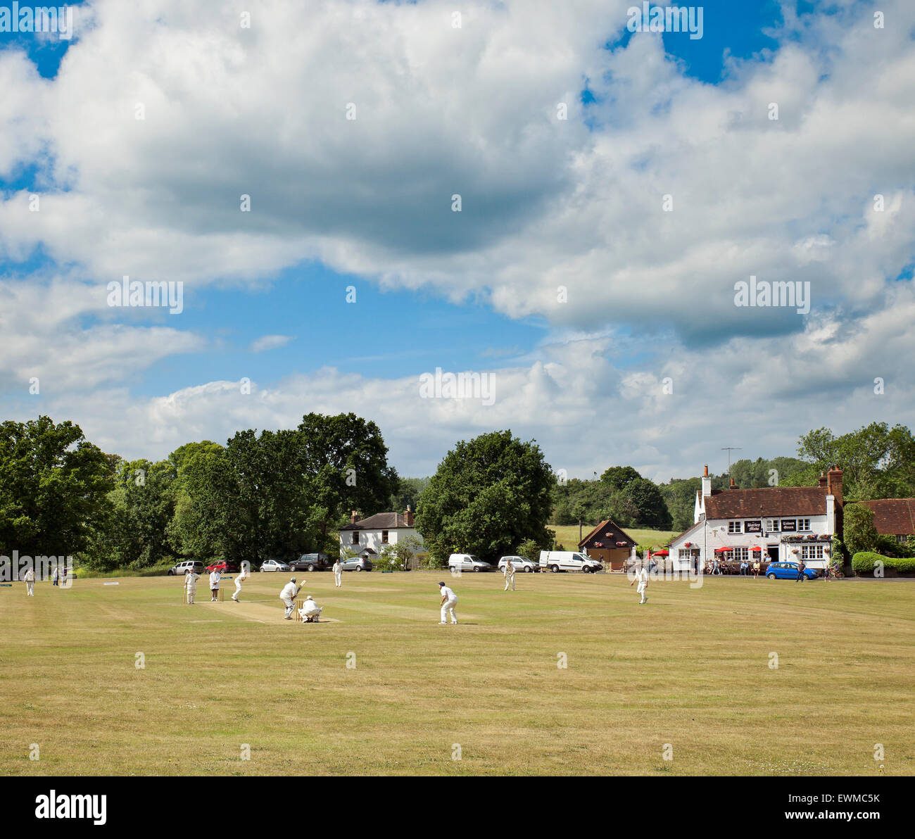 Village cricket Tilford. Foto Stock