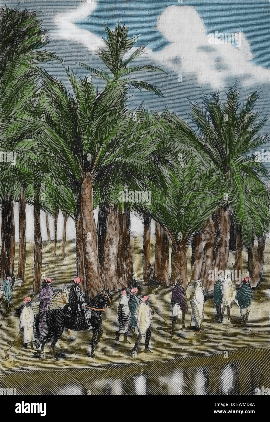 Marco Polo (1254-1324) in stretto di Hormuz. Incisione. Xix secolo. Foto Stock