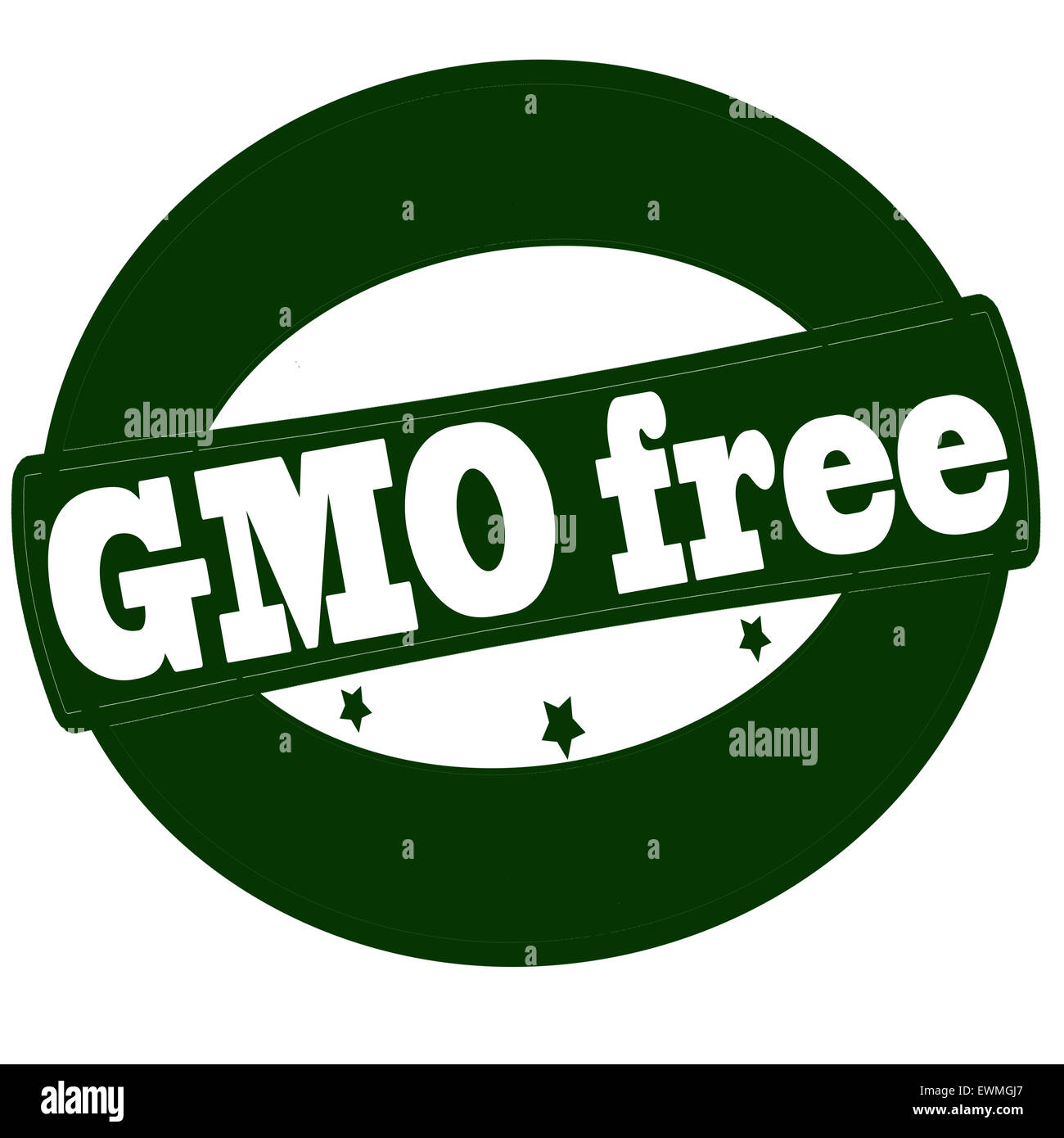 Timbro con testo libero di OGM all'interno, illustrazione Foto Stock