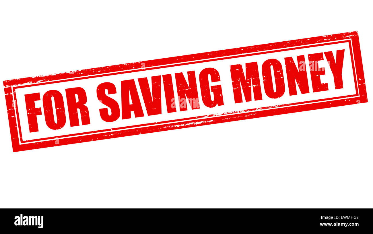 Timbro con testo per il risparmio di denaro all'interno, illustrazione Foto Stock