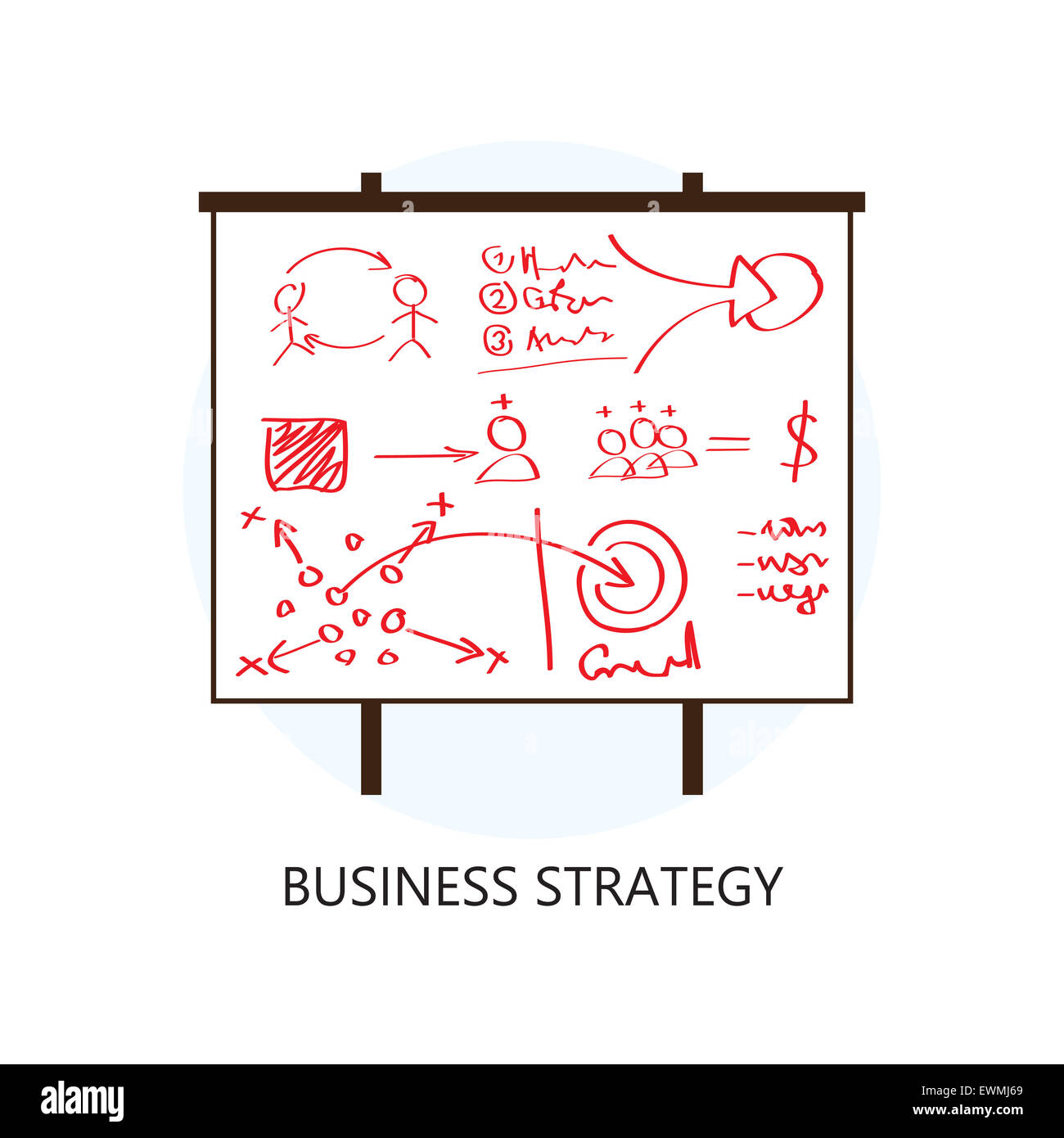 Strategia di Business Concept Design piatto icona Foto Stock