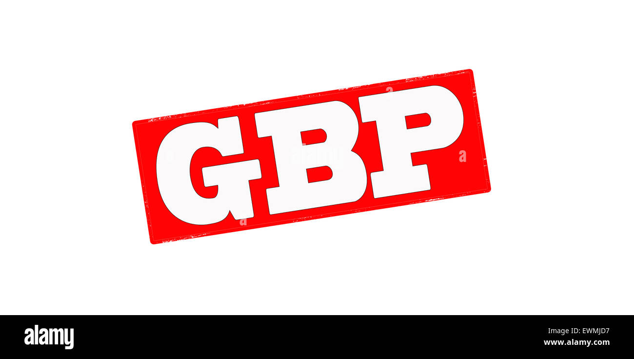 Timbro con parola GBP all'interno, illustrazione Foto Stock