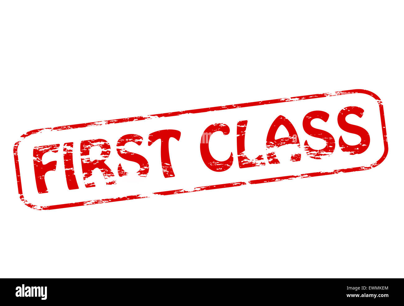 Timbro con testo di prima classe all'interno, illustrazione Foto Stock