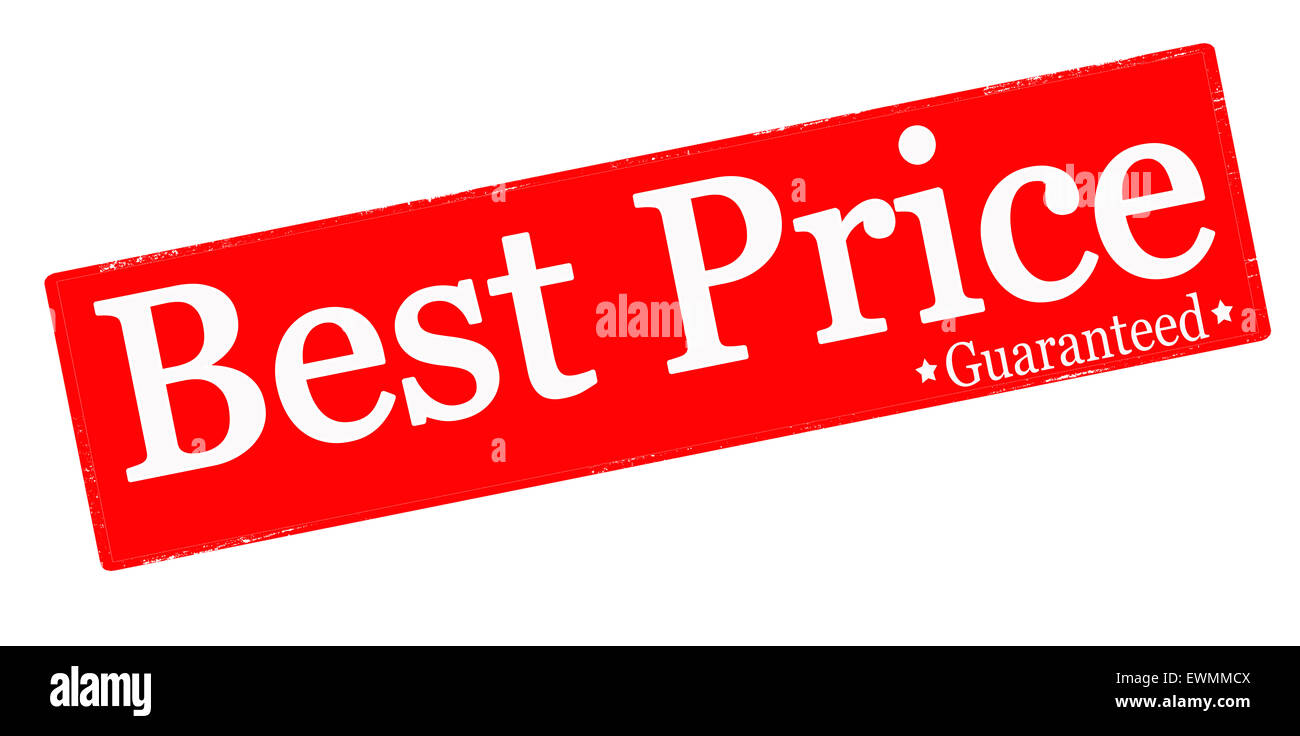 Timbro di gomma con testo miglior prezzo interno, illustrazione Foto Stock