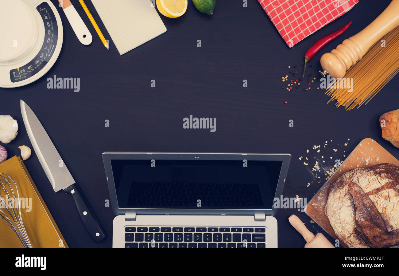 Intestazione eroe immagine per lo sfondo del sito web per il ristorante o per la cucina Foto Stock