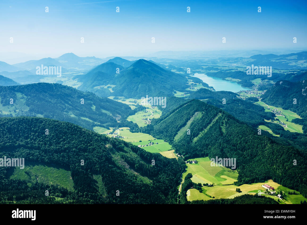 Ripresa Aerea Alpi Salzkammergut, Austria Foto Stock
