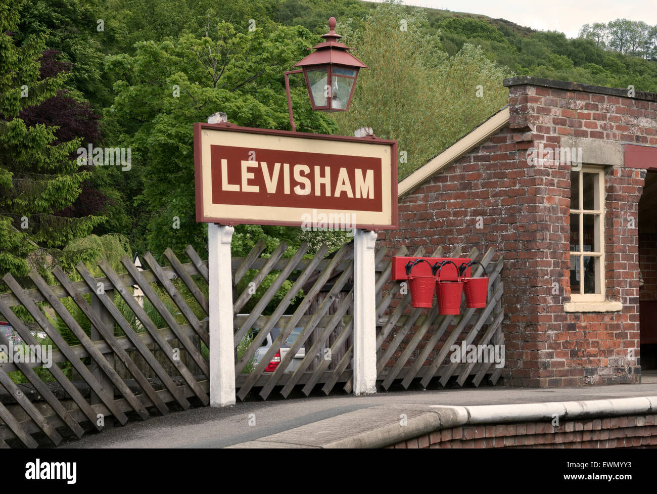 Levisham stazione ferroviaria. North York Moors Railway. Foto Stock