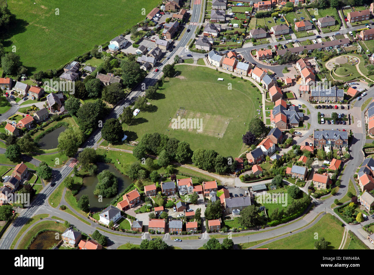 Vista aerea del Nord Stainley village vicino a Ripon, North Yorkshire, Regno Unito Foto Stock