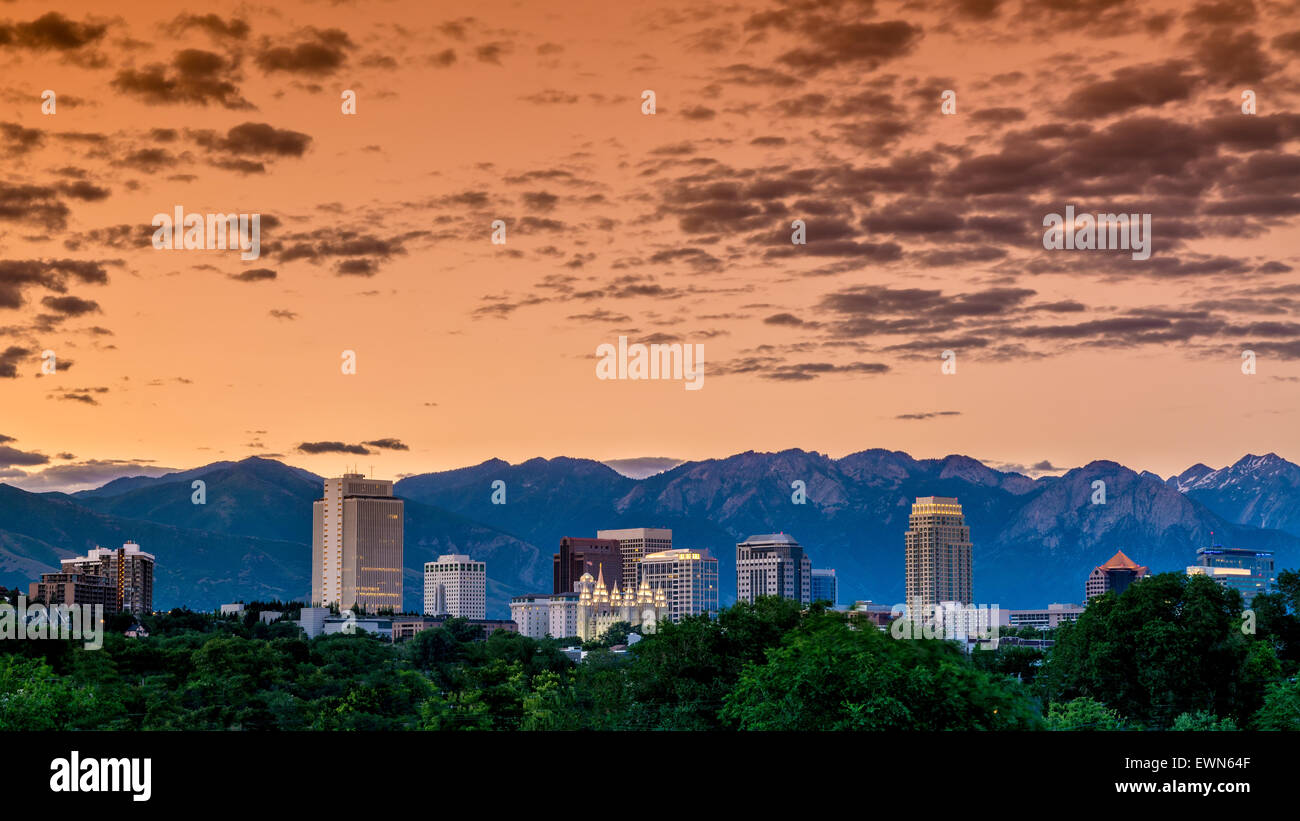 Salt Lake City Utah skyline Foto Stock