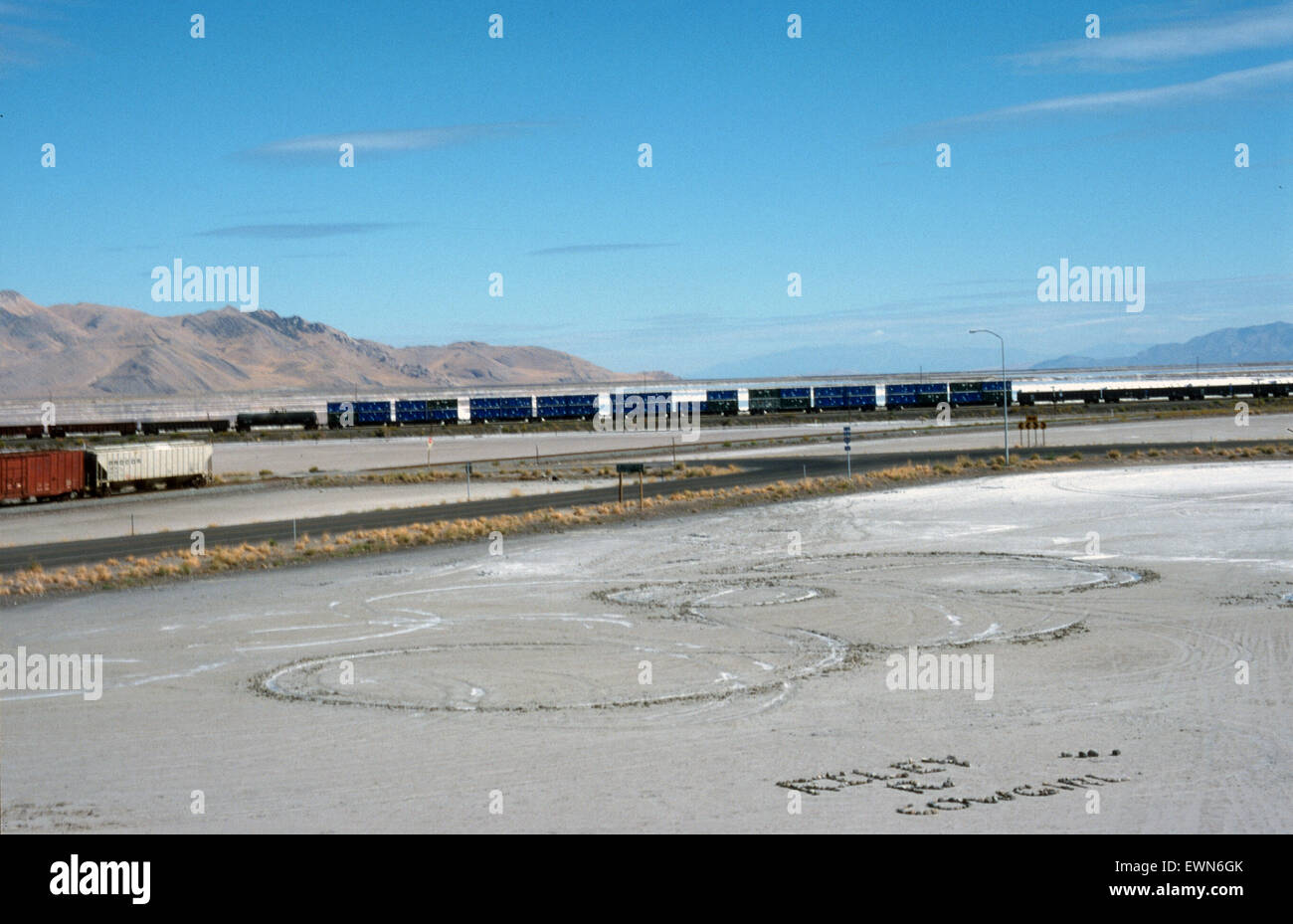 Un treno di merci fotografata da SALT LAKE VICINO A SALT LAKE CITY USA Foto Stock
