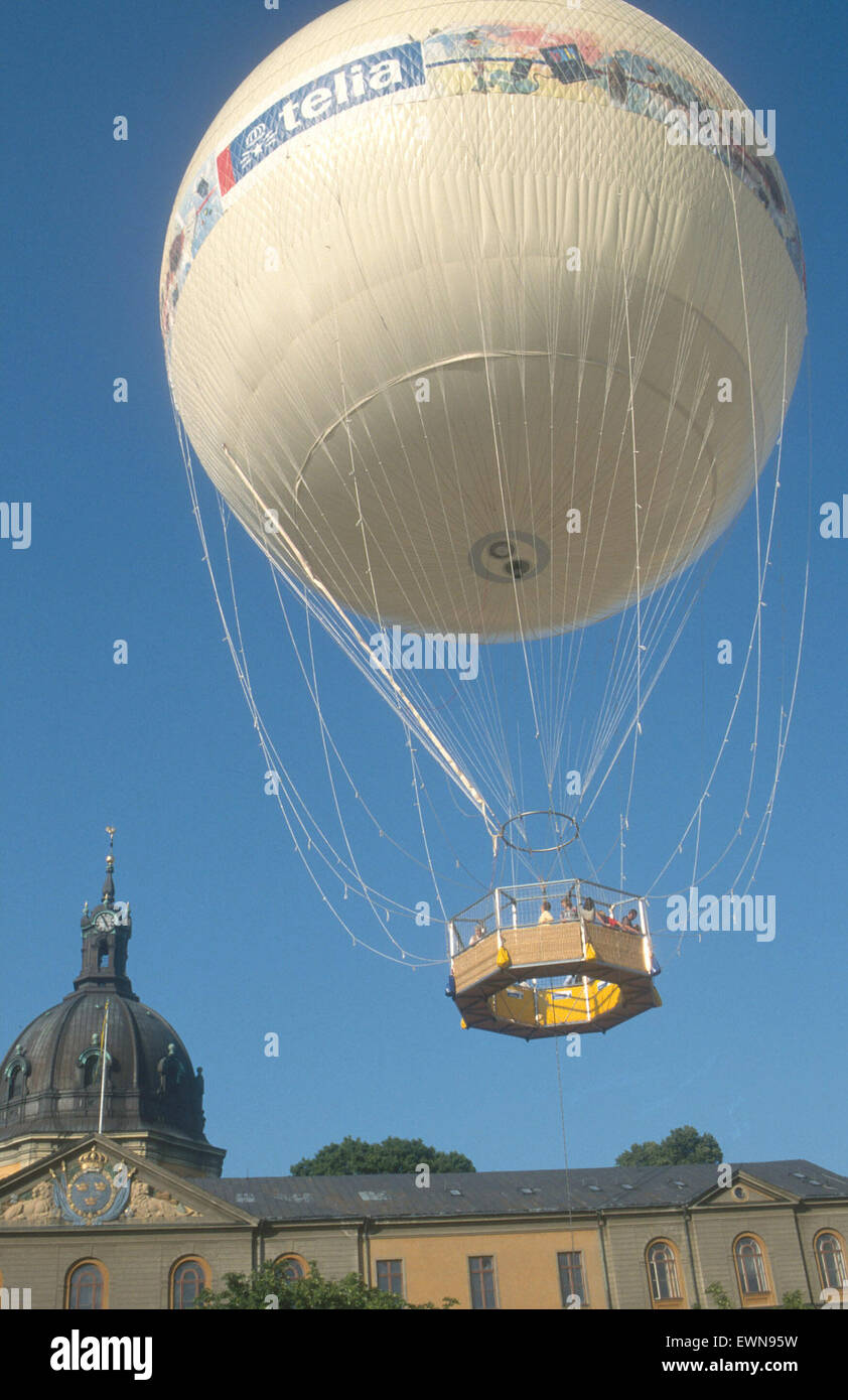 Stoccolma SVEZIA. Un palloncino per la visualizzazione la città dal di sopra Foto Stock