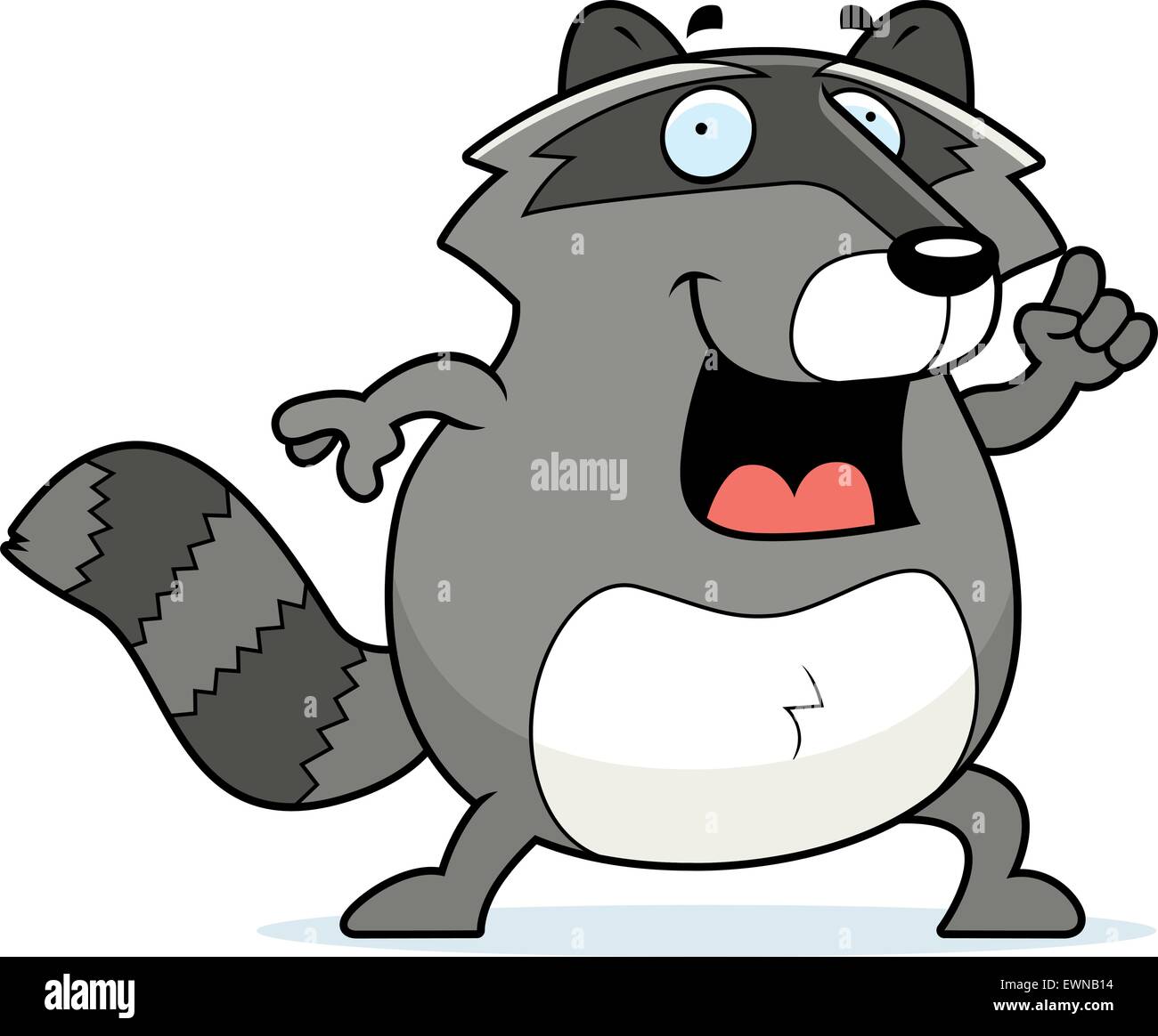 Un felice cartoon raccoon con un'idea. Illustrazione Vettoriale