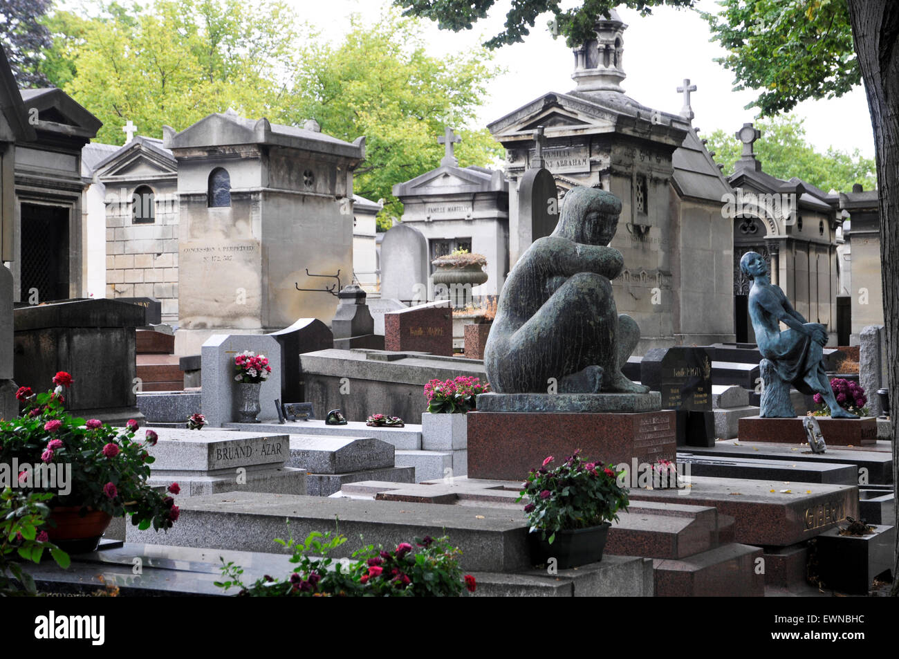 Cimitero di Pere Lachaise Parigi Ile de France Europe Foto Stock