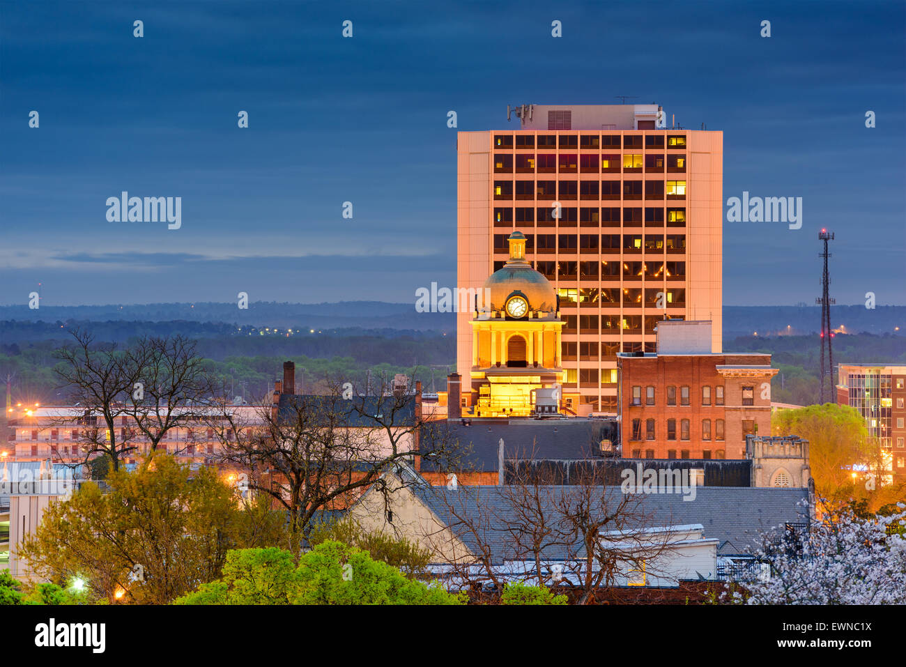 Macon, GEORGIA, STATI UNITI D'AMERICA downtown cityscape. Foto Stock