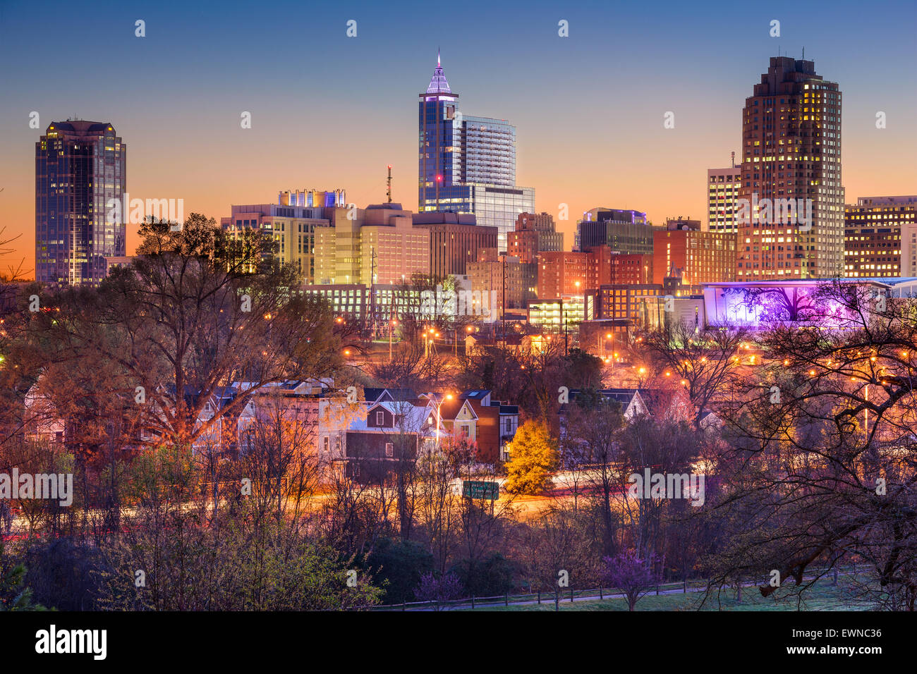 Raleigh, North Carolina, Stati Uniti d'America skyline. Foto Stock